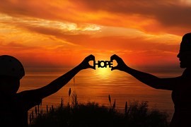 hope letters over sunset